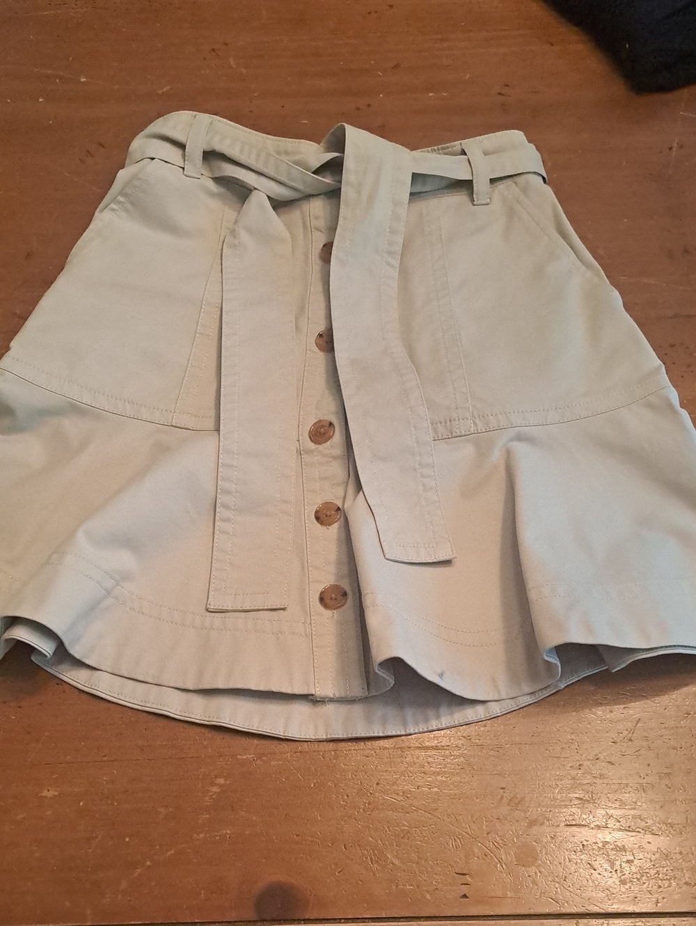 Banana Republic Khaki Button Front Skirt Petite 00